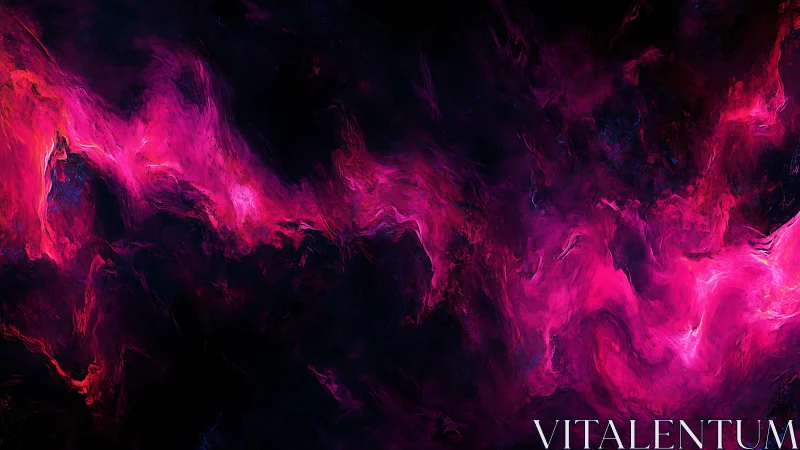 Magenta nebula currents over deep cosmic void in motion.