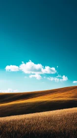 Light clouds pass above layered grain fields at midday