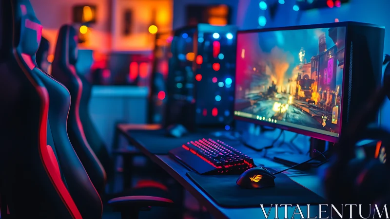 Glowing gaming setup invites players into a vivid digital world