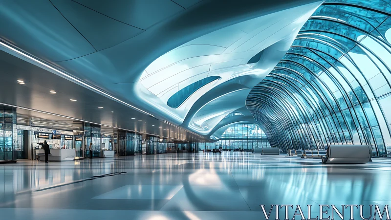 Futuristic Terminal: Curves of Light and Minimalist Elegance