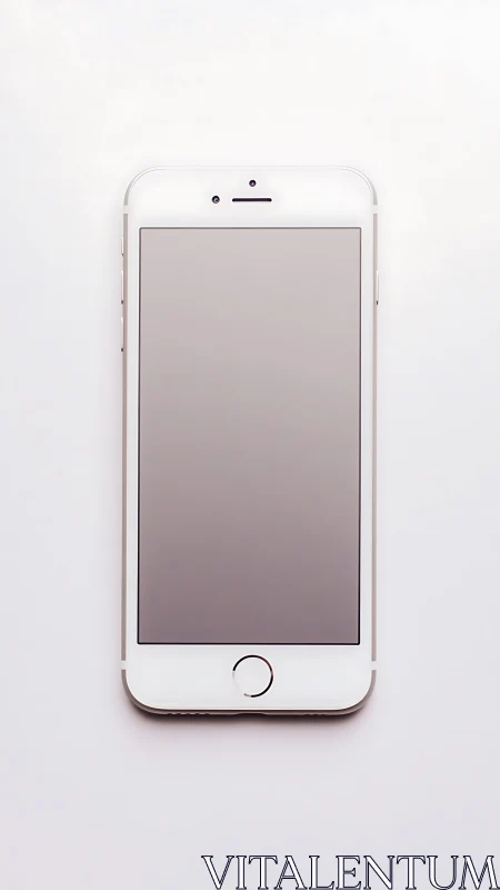 White iPhone smartphone displayed on neutral background.