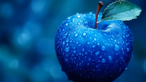 Midnight dew apple under sapphire orchard light.