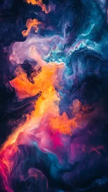 Nebula tango in molten neon, swirling across cosmic velvet.