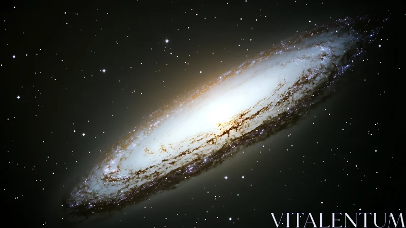 Star-flecked spiral galaxy drifts like a cosmic ember.