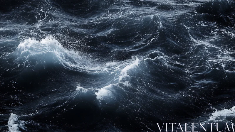 Detailed view isolates textured mid-scale ocean surface waves