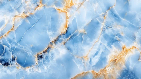 Elegant blue marble texture with gold veins in abstract style.