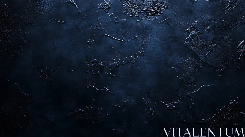 Moody dark blue textured wall adds dramatic abstract depth