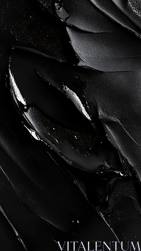 Liquid obsidian quietly folds into velvety midnight waves