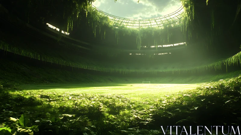 Nature quietly reclaims a forgotten football colosseum