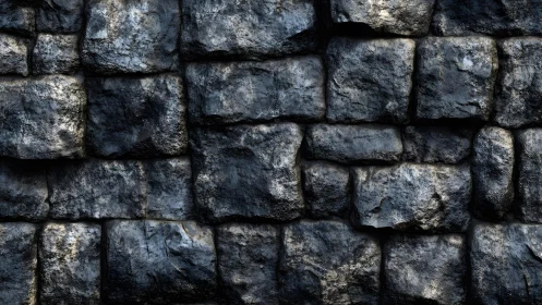 Dark rough stone wall texture with natural rugged surface.