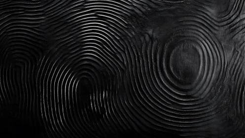 Specular black surface with concentric tactile ridge topology.