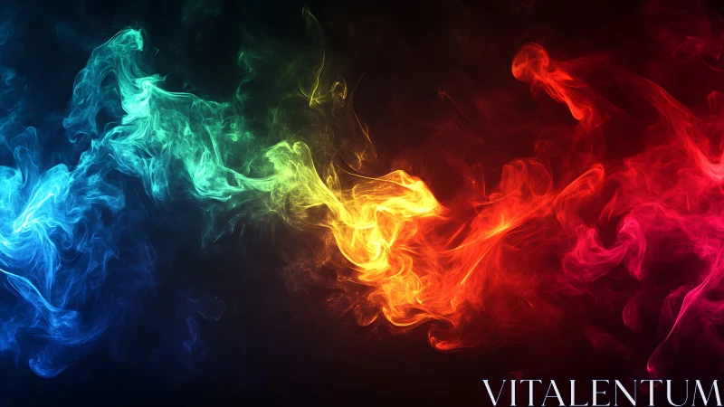 Colorful energy streams swirl across a dark background.