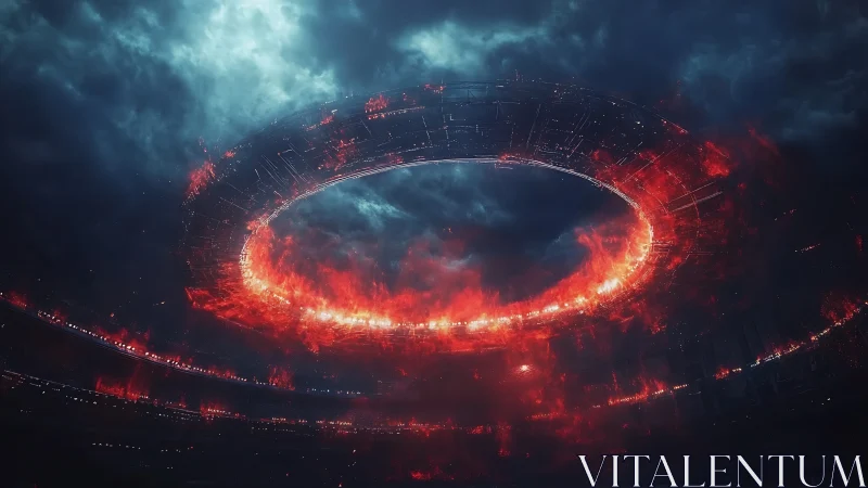 Circular fiery structure stabilizes within stormy cloud layer