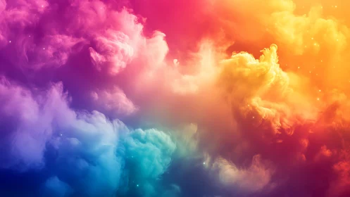 Chromatic nebula clouds swirling in radiant dreamlight.