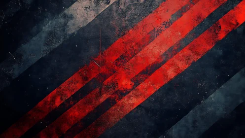 Grunge Abstract Red Stripes on Dark Textured Wall Art Background.