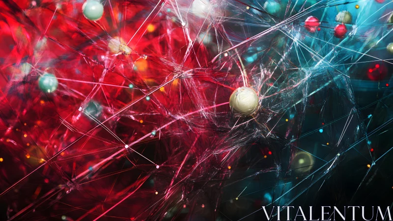 Neural network connections abstract digital art in vivid colors.