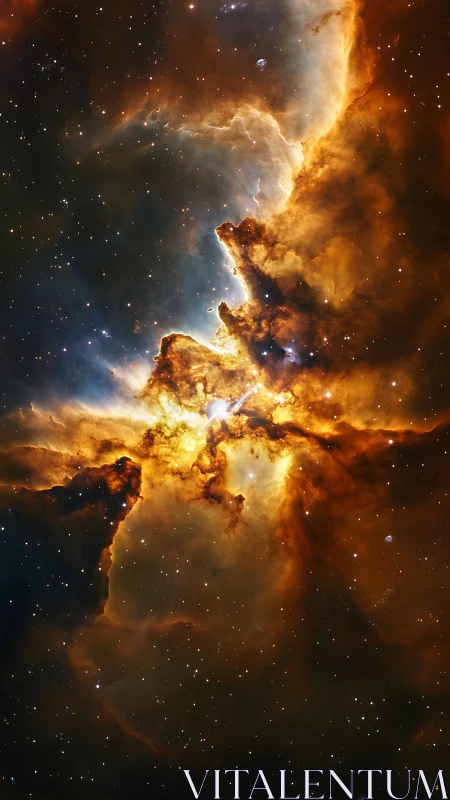 Nebula shows dense gas clouds illuminated by central stars