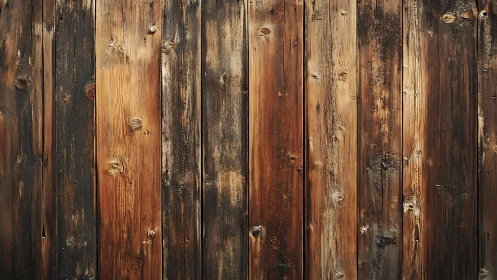 Weathered vertical wooden planks show aged surface detail