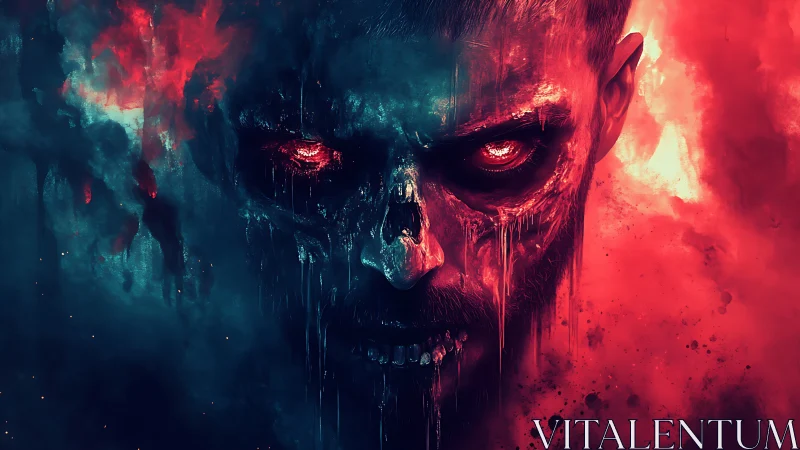 Infernal revenant emerges through split neon helllight.