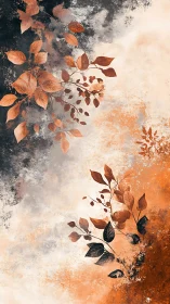 Vertical foliage composition divides textured color fields