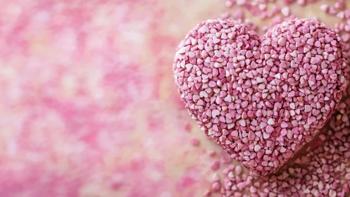 Candied Affection: Pearl-Dusted Heart Crafted from Crystalline Sweetness