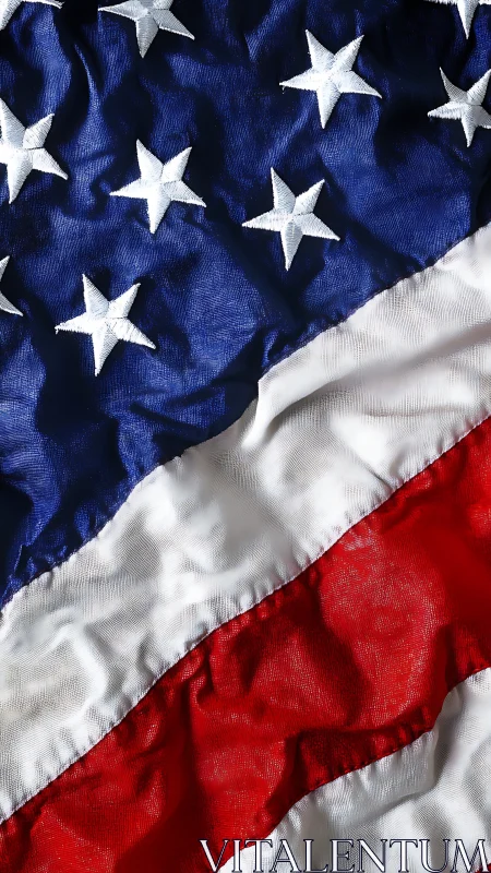American flag fabric waves capture patriotic texture and light
