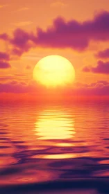 Liquid fire horizon where the sun melts into magenta seas.