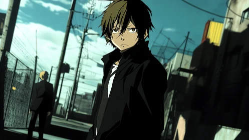 Angular alley confrontation under skewed urban powerlines.