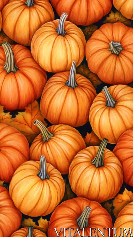 Cozy harvest pumpkins glowing in warm autumn color palette.