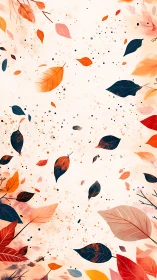 Autumn leaves drift through soft abstract watercolor field