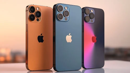 iPhone 12 Pro Lineup: Color Gradient Display Trio.