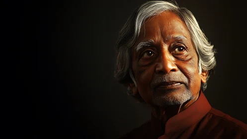 Gentle light on a thoughtful elder in rich warm tones.