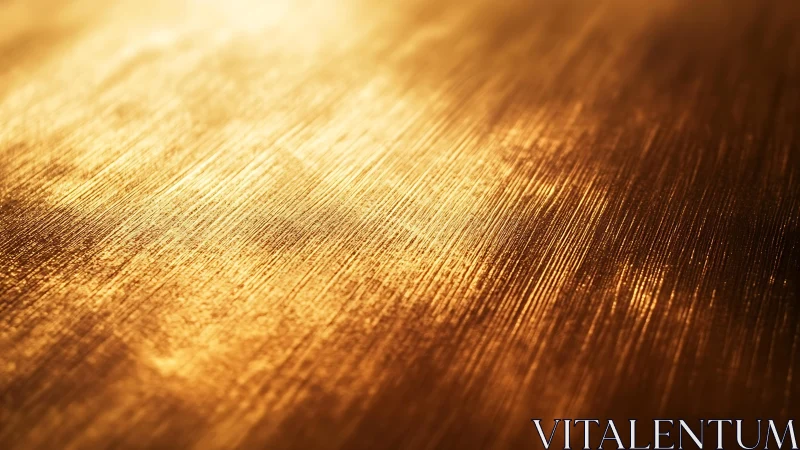 Brushed Golden Metal Surface with Warm Lighting and Texture.