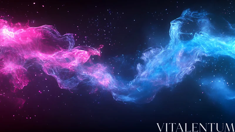 Dual chromatic nebula filaments in deep space void field