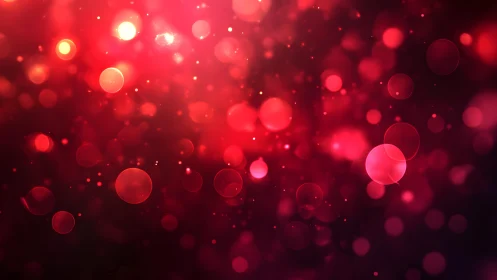 Abstract red bokeh background with glowing light effects.