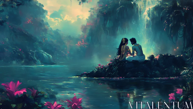 Two Souls in a Glowing Paradise. Perfect Moment.