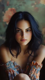 Velvet gaze in painterly florals and luminous soft light.