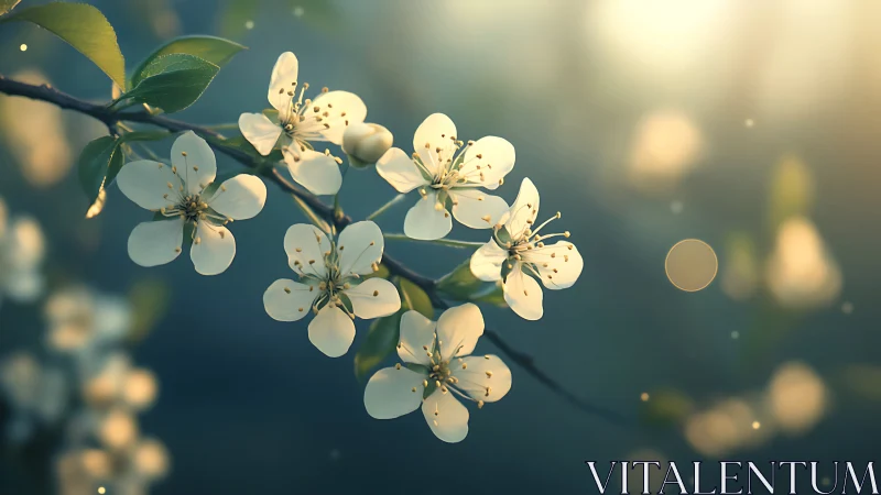 White blossom clusters on dark background.