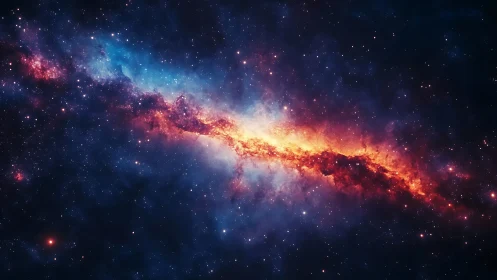 Stellar nebula band across star field in deep space region.