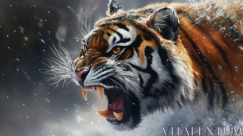 Roaring snow tiger surges forward with fierce winter energy