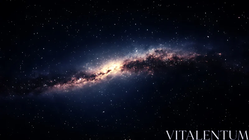 Galactic stellar disk cross-section with dense dust lane rendered.