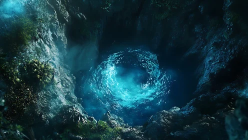 Glowing Gateway: Where Stone Meets Celestial Light.