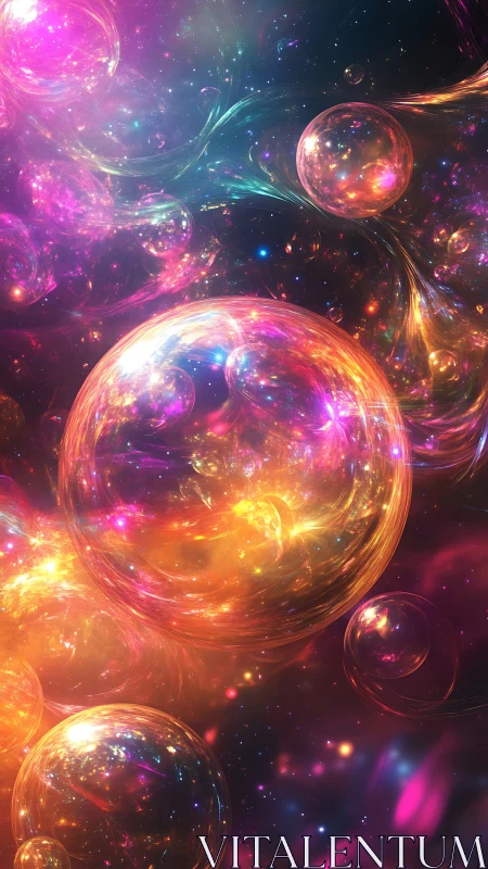 Multispectral plasma bubbles in luminescent cosmic fluid field.