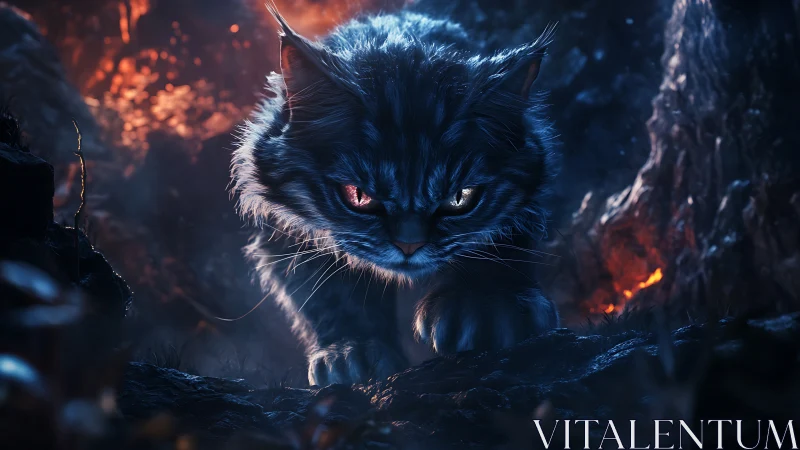 Mystical Cat in Twilight: A Furry Guardian.