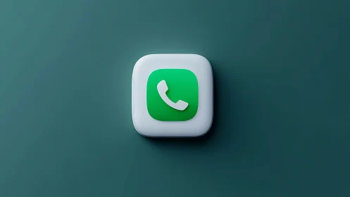 Phone icon rendered with white frame on teal background