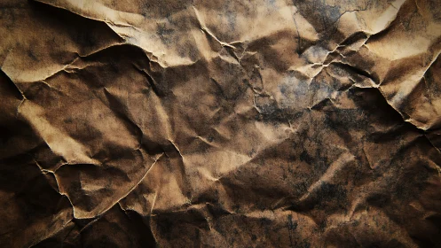 Weathered brown paper surface shows deep creases and stains.