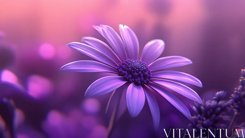 Purple Daisy Dreaming in Violet Bloom Symphony