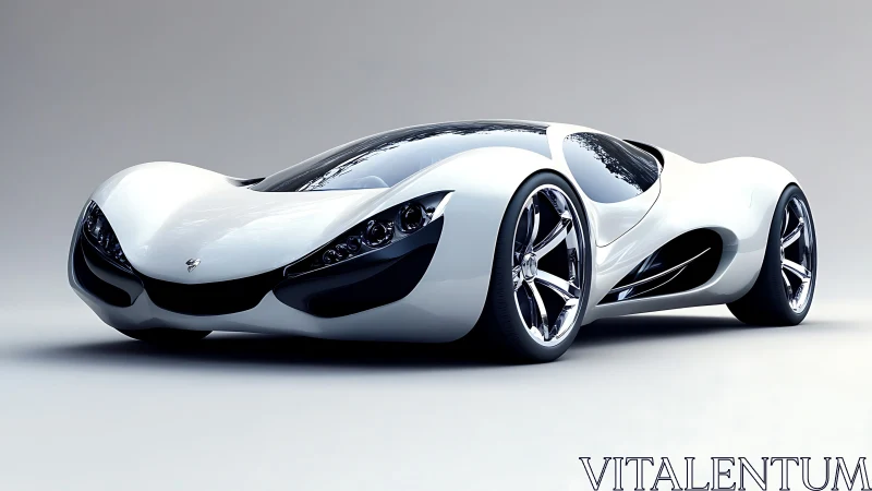 Sculpted white concept supercar poised for quiet takeoff.