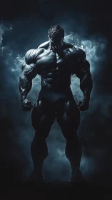 Stormforged colossus stands sculpted in shadow and smoke.