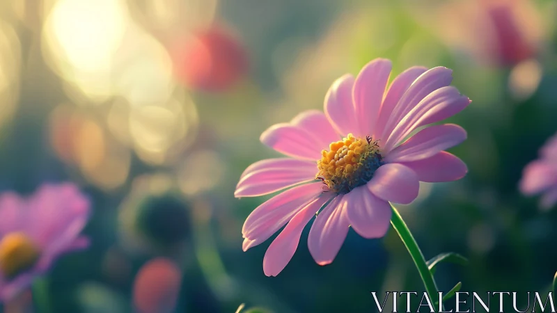 Luminous Daisy Basking in Golden Afternoon Reverie.